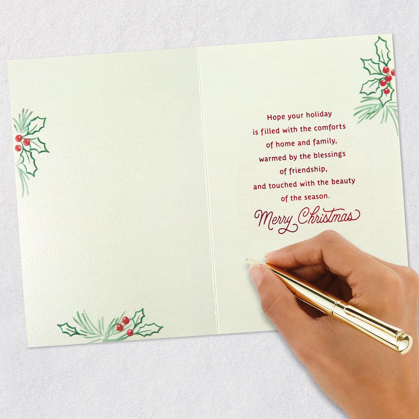 Cardinal Pine Cones Christmas Card signing card image number 7