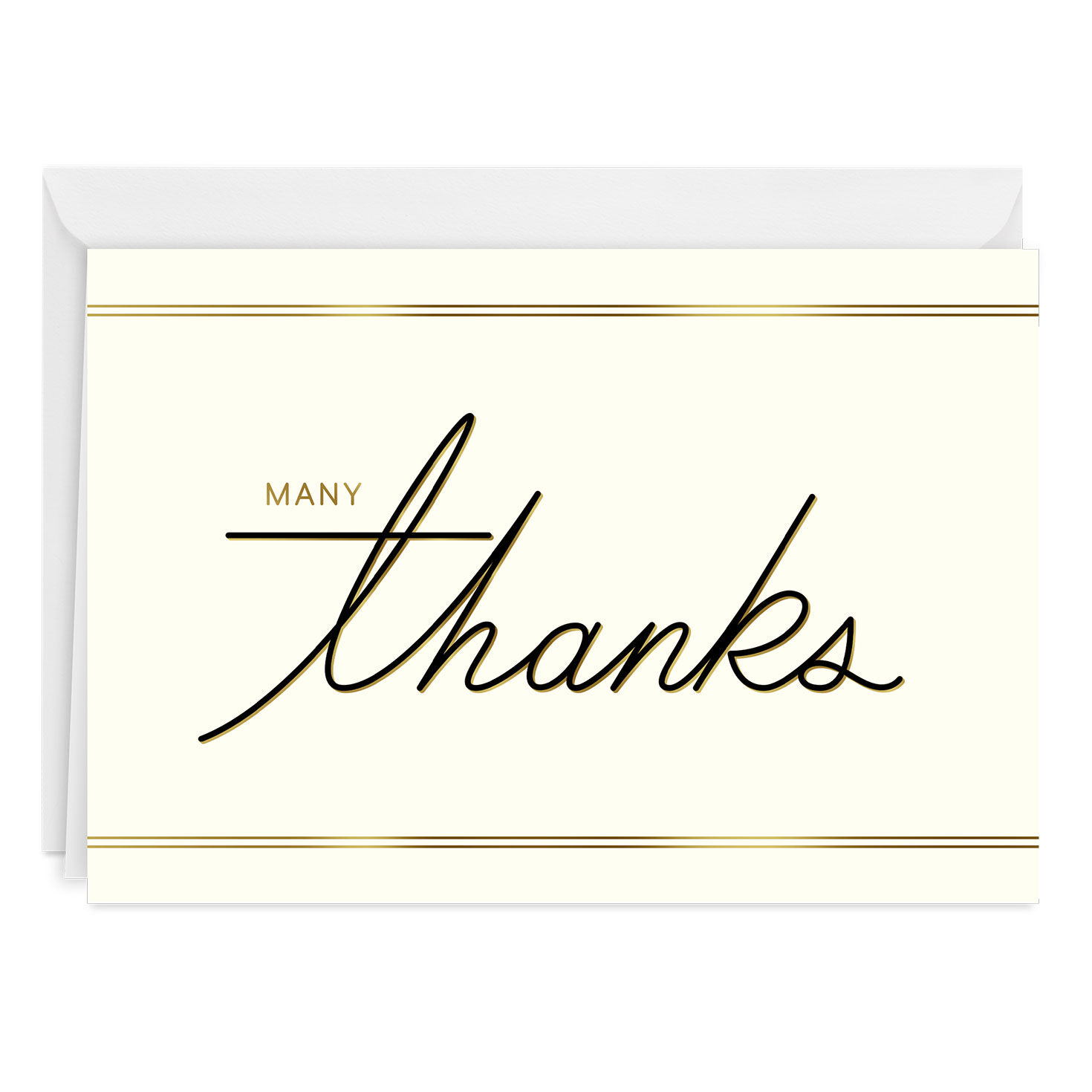 Modern Black and Gold Custom Thank You Card
