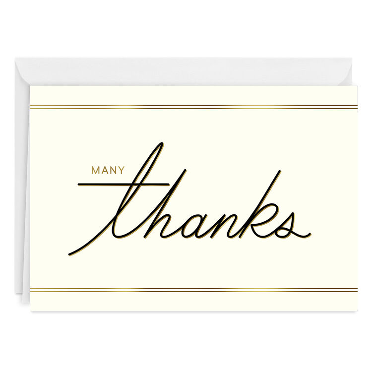 Modern Black and Gold Custom Thank You Card