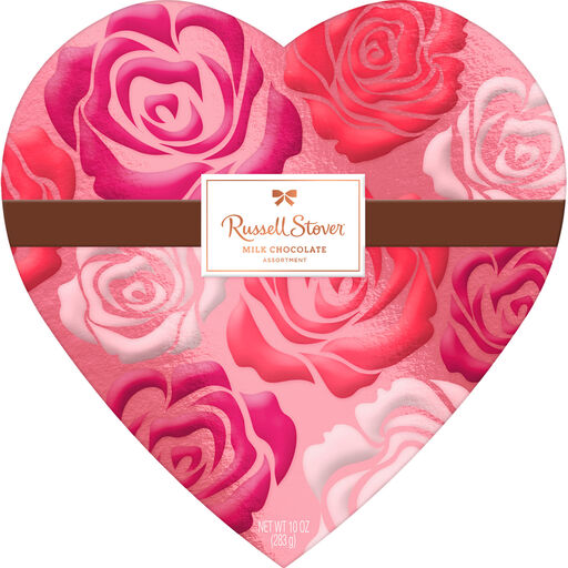Russell Stover Assorted Milk Chocolates Floral Heart Gift Box, 10 oz., 