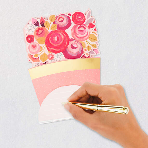 Love You Flower Vase 3D Pop-Up Valentine's Day Card, , large image number 7