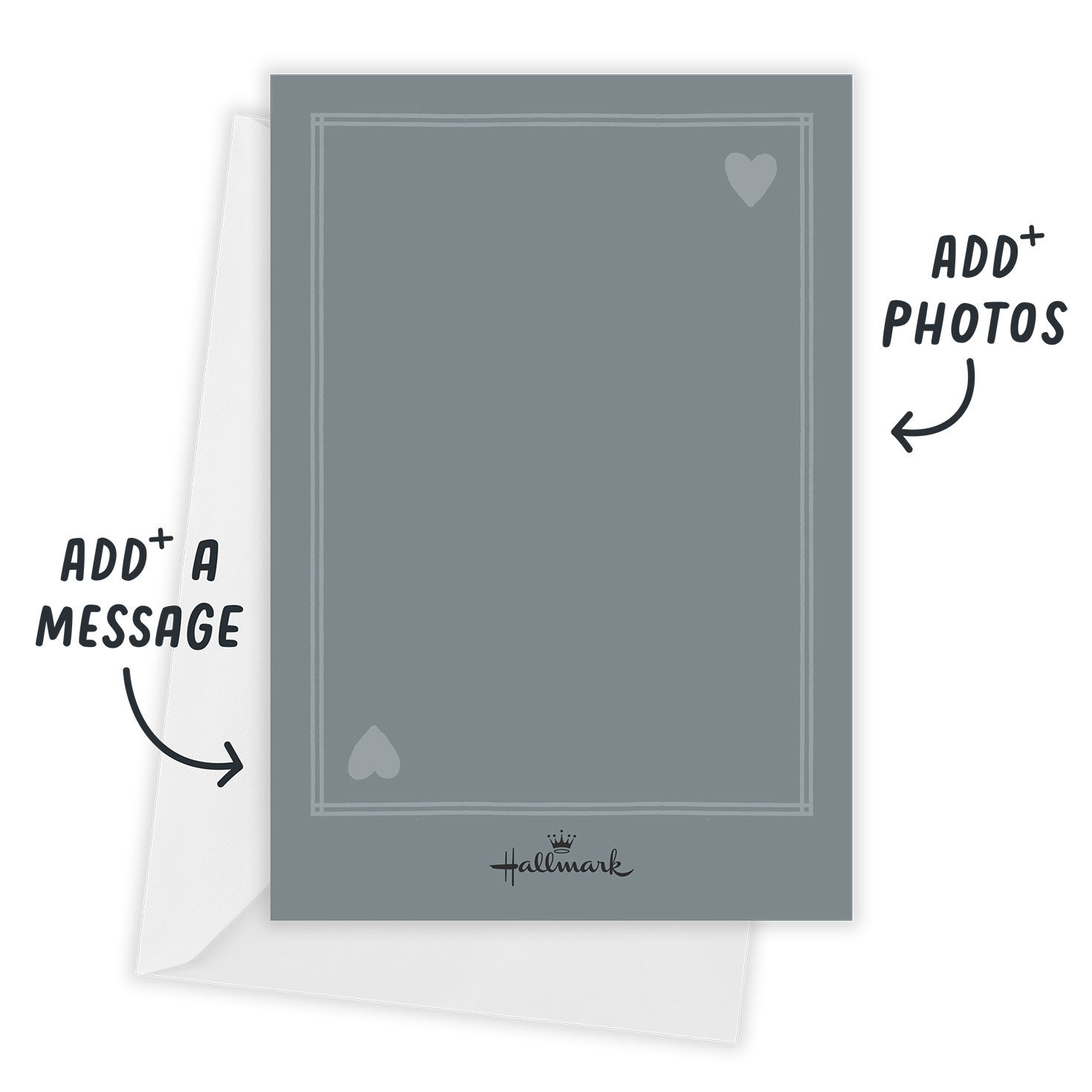 Hearts Playing Card Personalized Save the Date Card Card back with Envelope indicating personalization image number 3