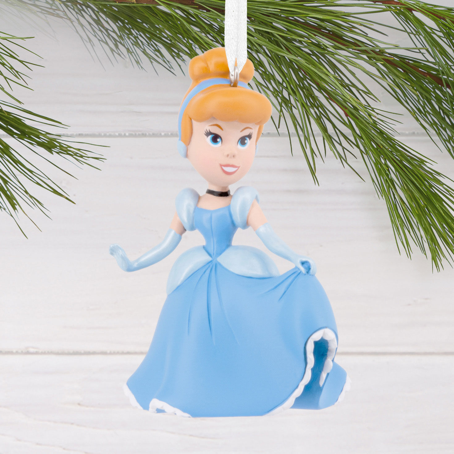 Stylized Cinderella Christmas Ornament hanging on tree image number 2