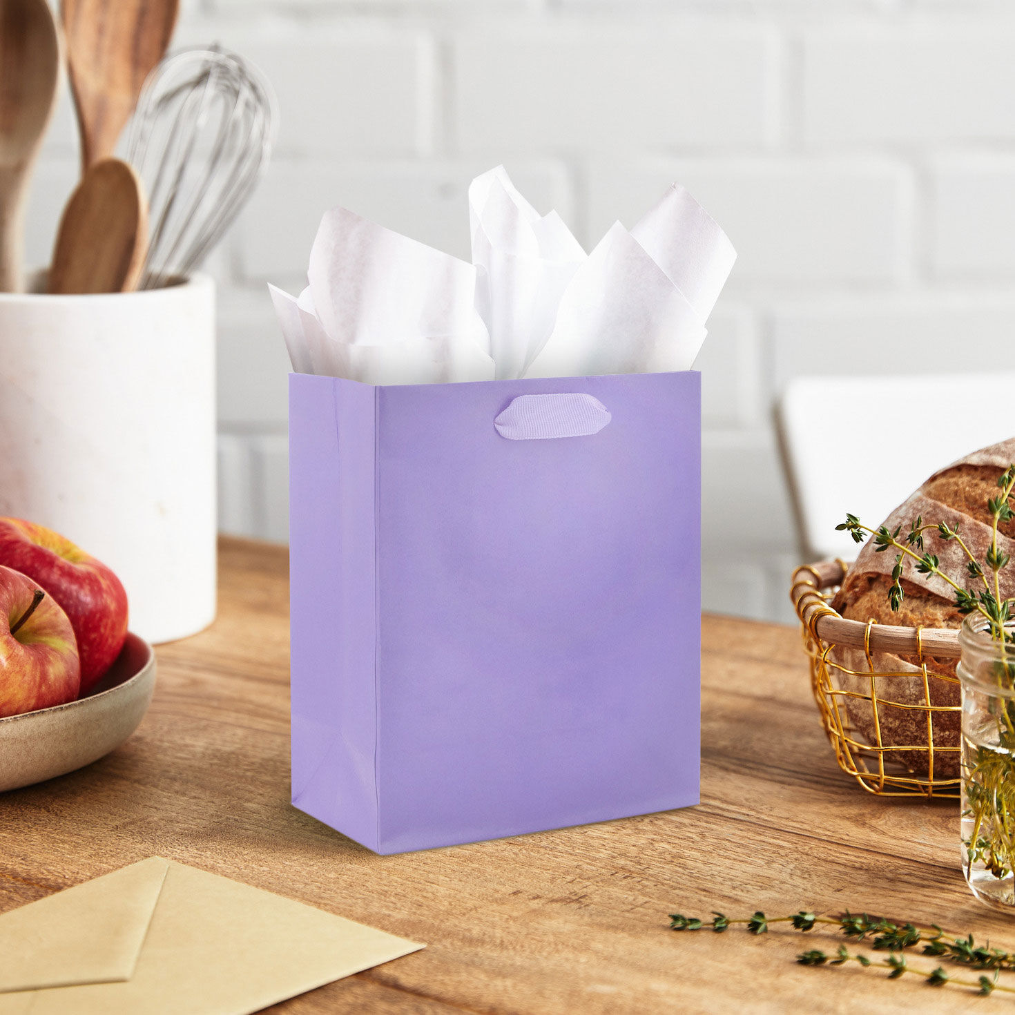 Solid Lavender Small Gift Bag in use image number 2
