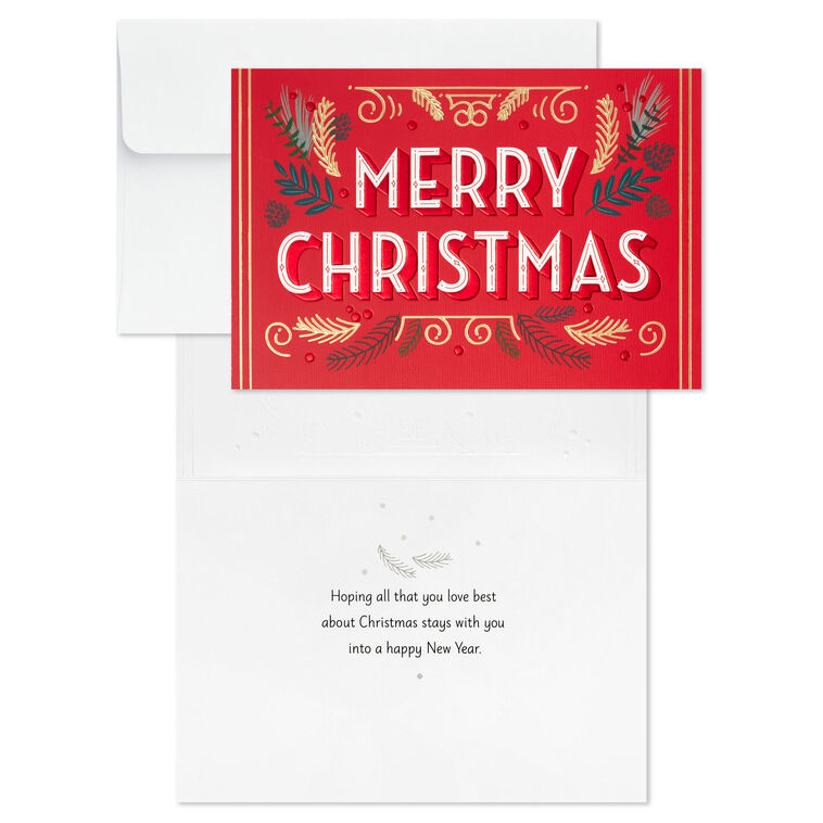 Art Deco Billboard Boxed Christmas Cards Pack Card Front with Sentiment image number 3