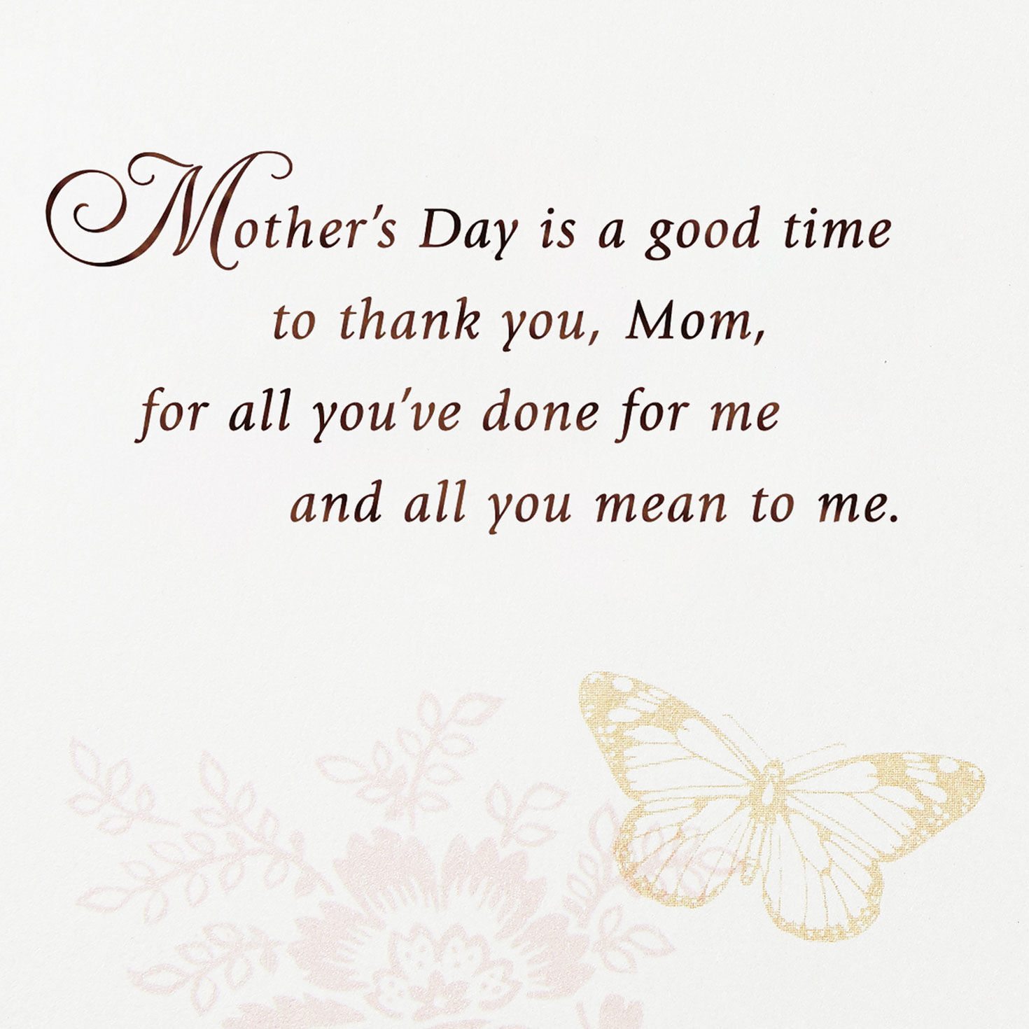 Butterflies on Pink Mother's Day Card From Daughter Sentiment image number 2