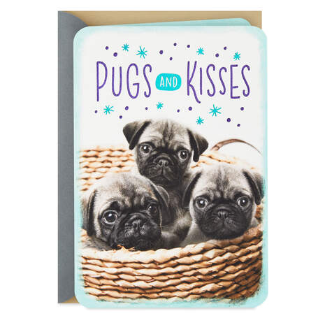 Pugs and Kisses Love Card, , large