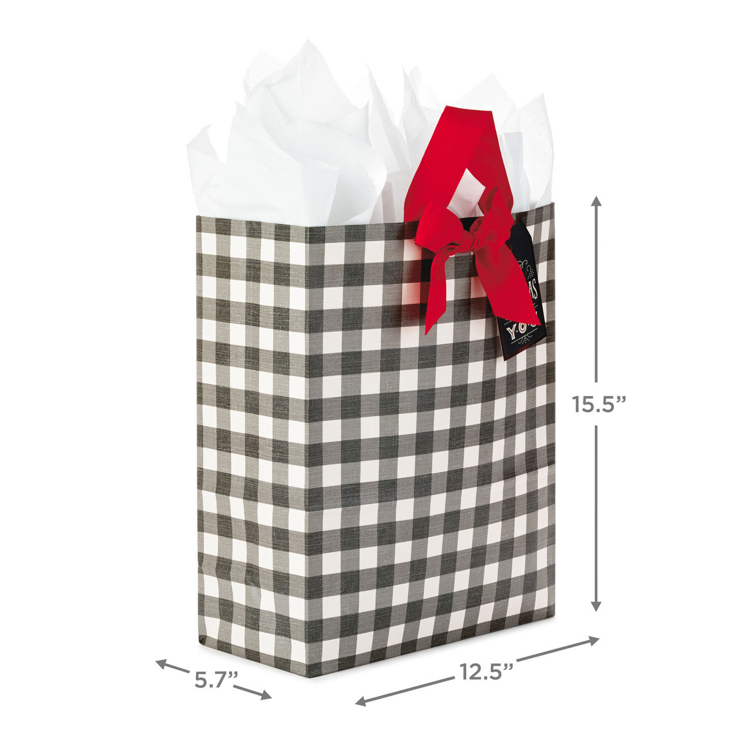 15.5" Buffalo Check Extra-Large Christmas Gift Bag With Tissue Paper for only USD 8.99 | Hallmark