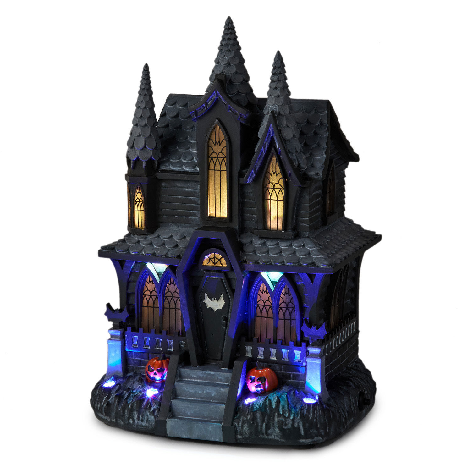 Halloween Village Haunted House Tabletop Decoration front glowing image number 2