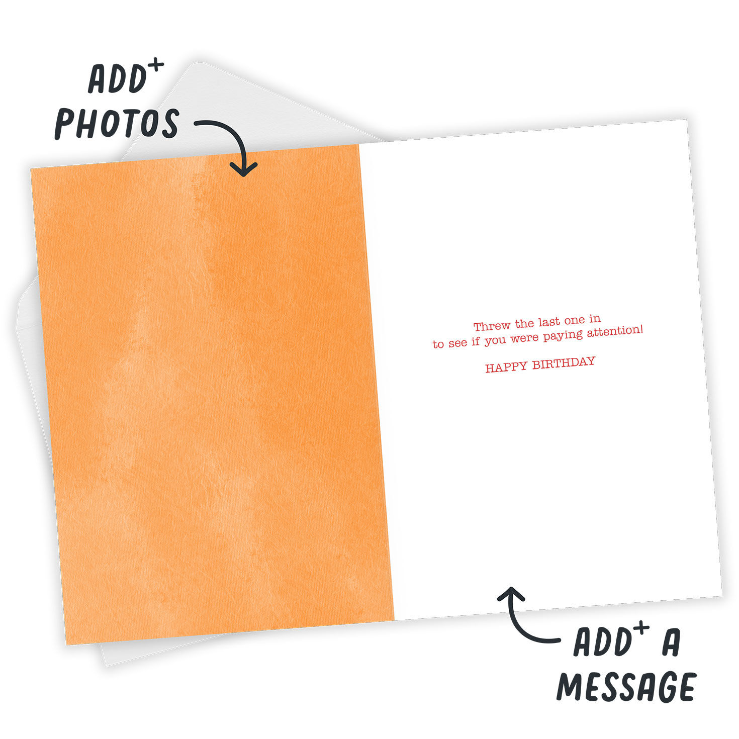 Funny Signs of Aging Personalized Birthday Card Open Card with Envelope indicating personalization image number 3