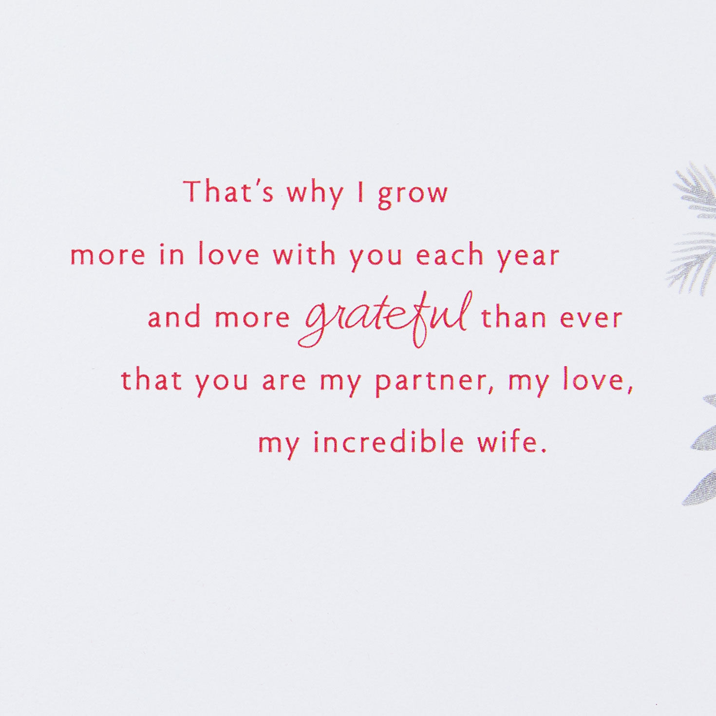 Couple Holding Hands in Snow Wife Christmas Card Sentiment image number 3