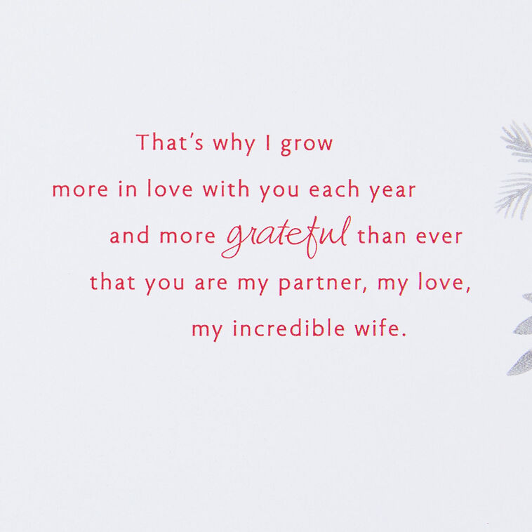 Couple Holding Hands in Snow Wife Christmas Card Sentiment image number 3