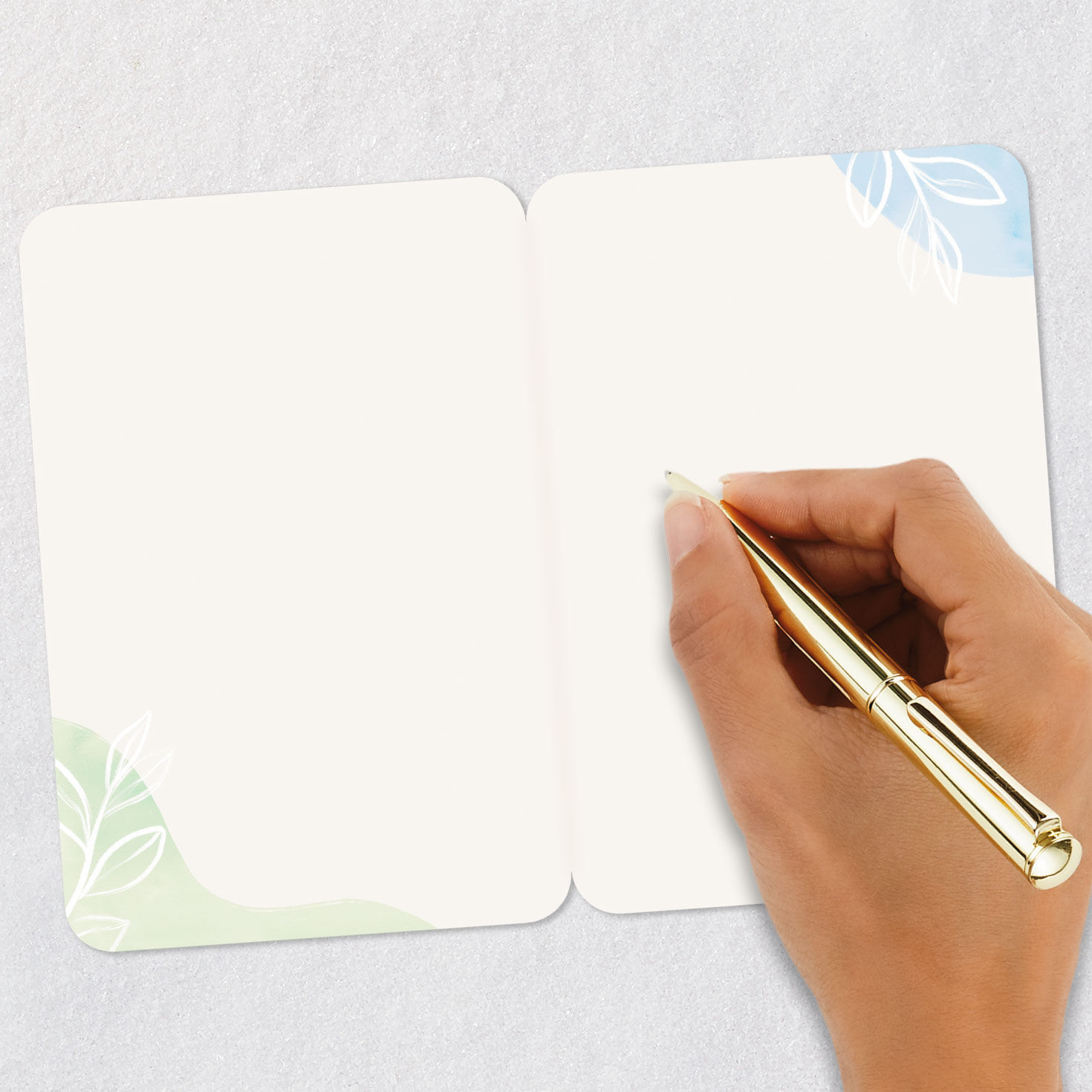 Abstract Pastel Leaves Blank Card Signing card image number 5