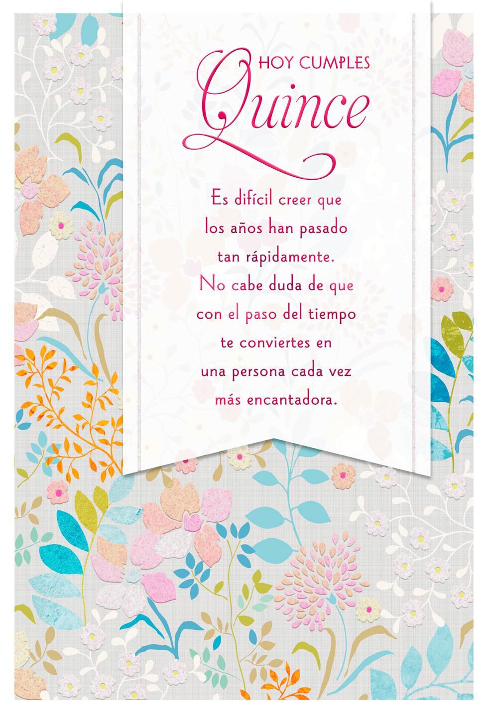 More Lovely Every Year Spanish-Language Quinceañera Card