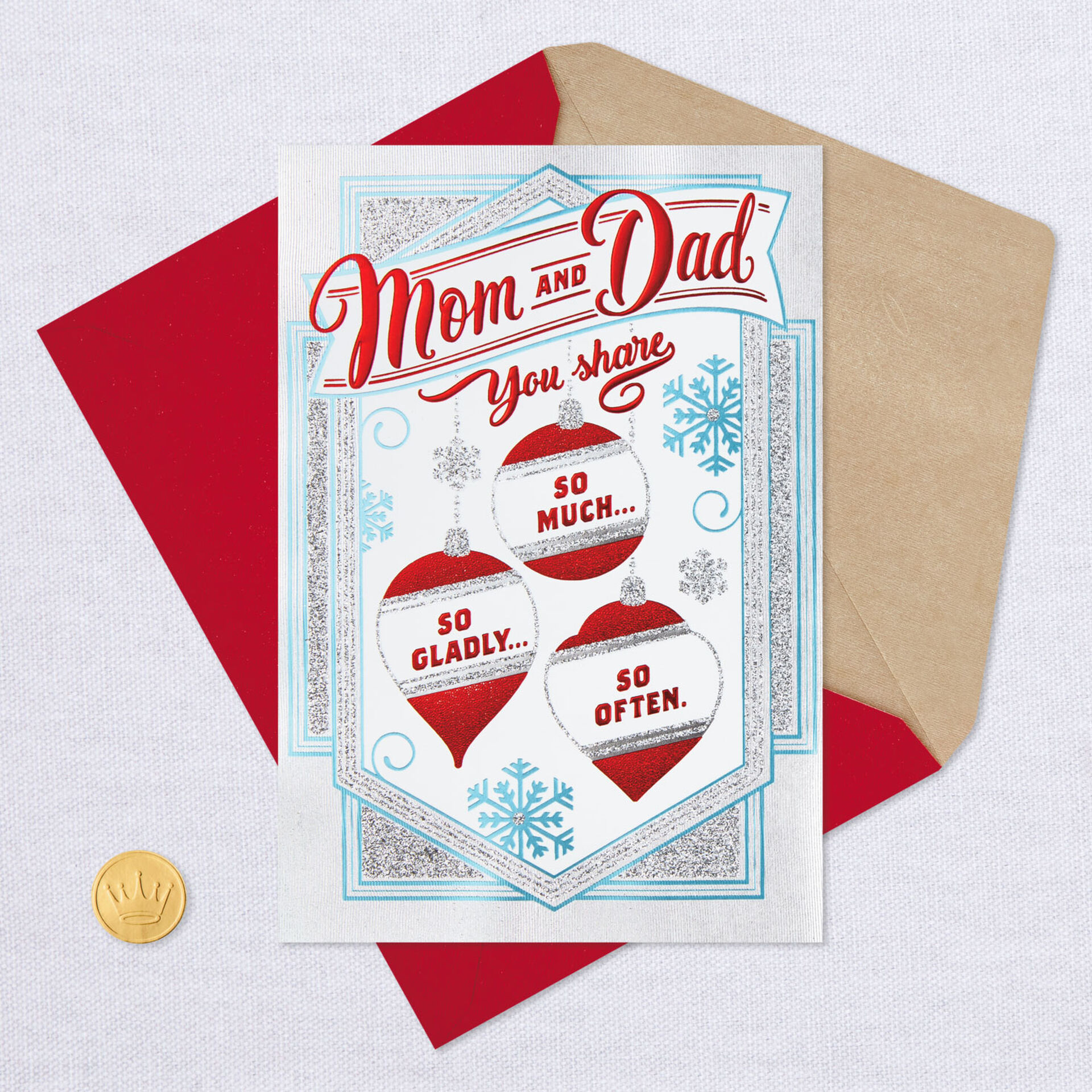 I Love You Both Christmas Card for Mom and Dad - Greeting Cards - Hallmark