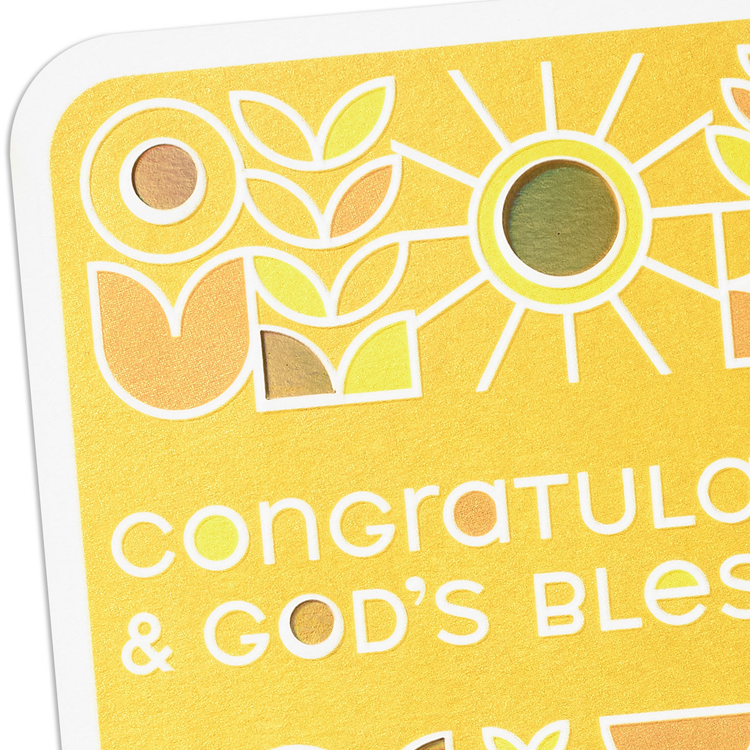 Yellow Mod Botanical Faith Congratulations Card Card Front Detail image number 5
