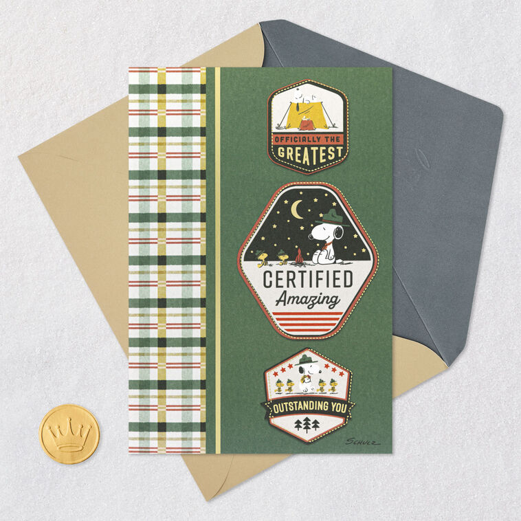 Peanuts® Beagle Scouts Badges Certified Amazing Thank-You Card, , large image number 5