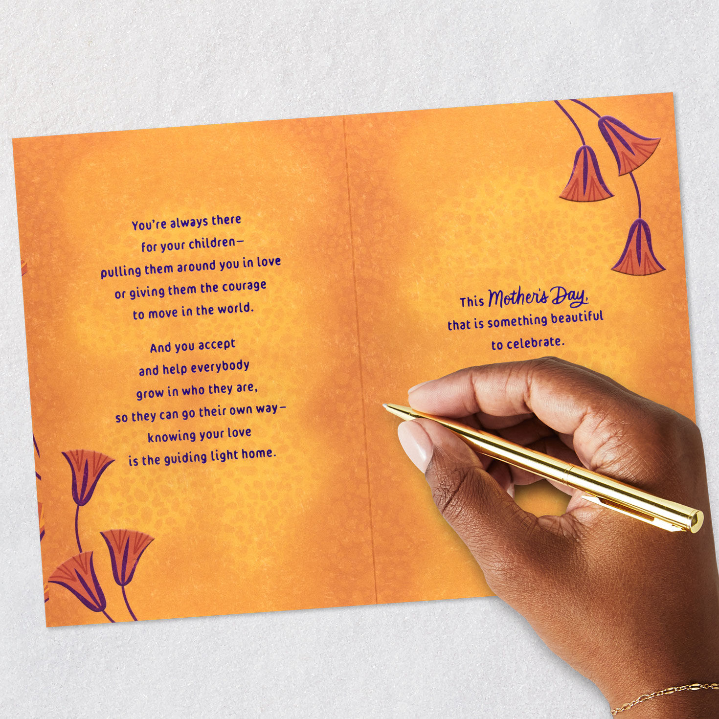 Black Daughter in Pink Dress Mother's Day Card Signing card image number 7