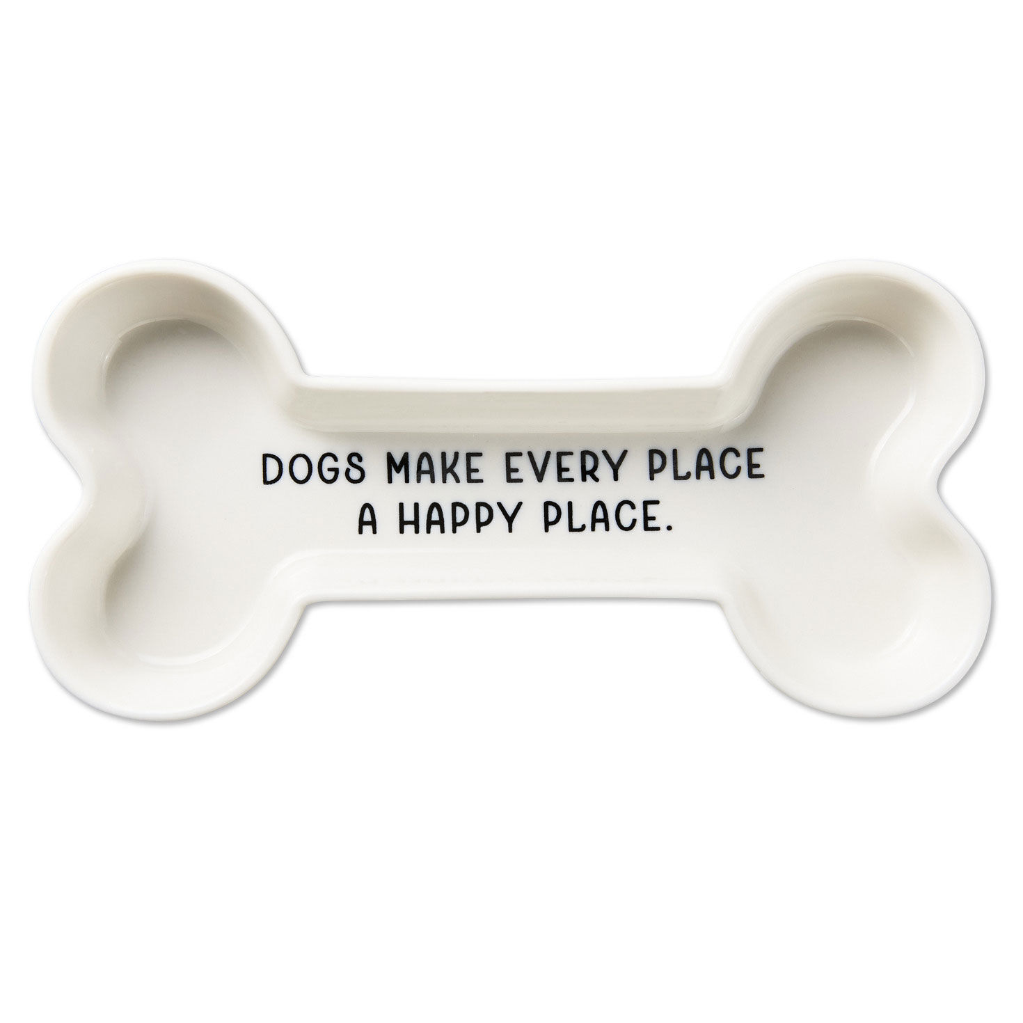 Happy Place Dog Bone-Shaped Trinket Dish