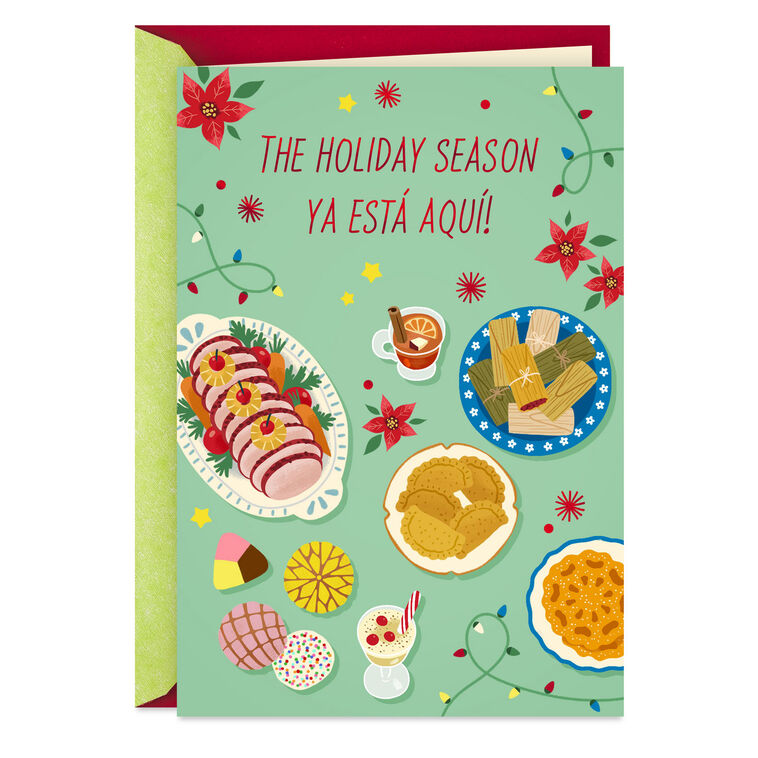 Tamales and Empanadas Spanish-Language and English Christmas Card