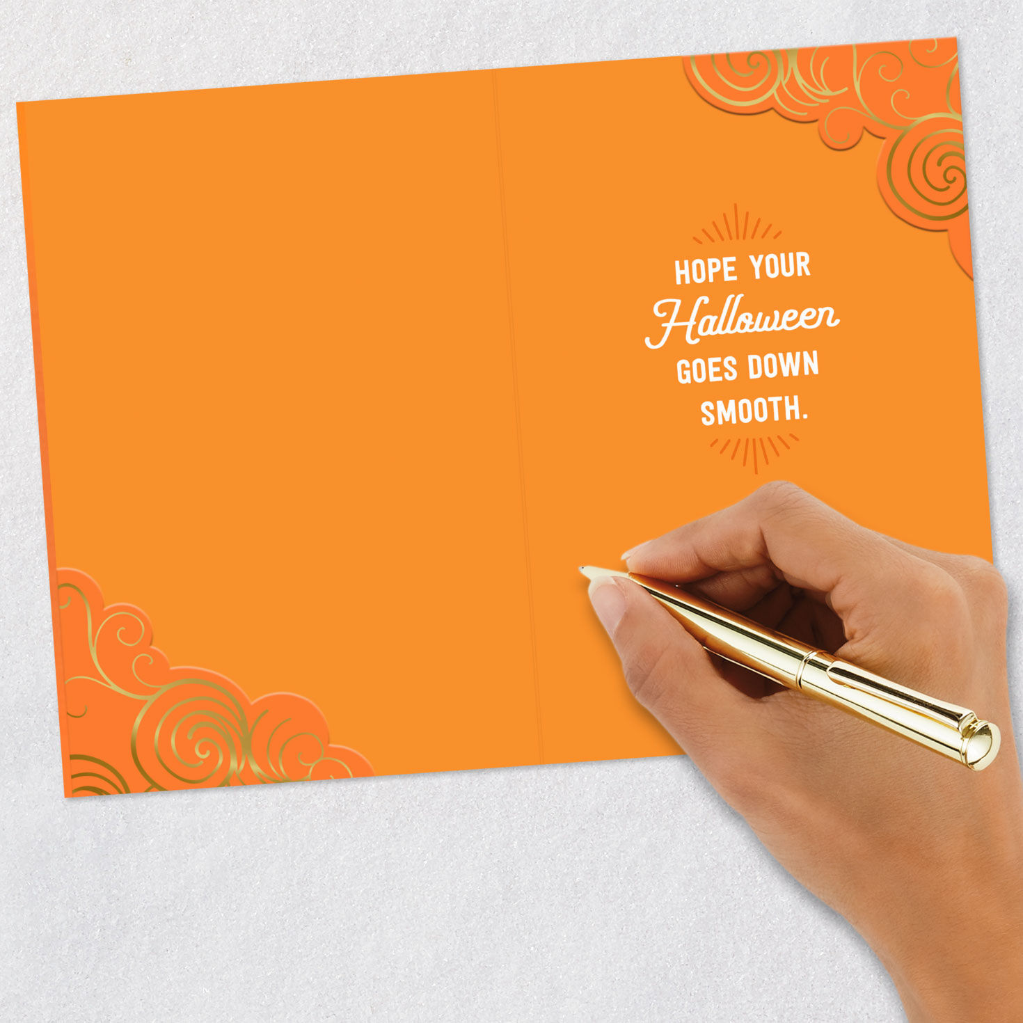Orange and Purple Cocktails Halloween Card for Adults Signing card image number 6