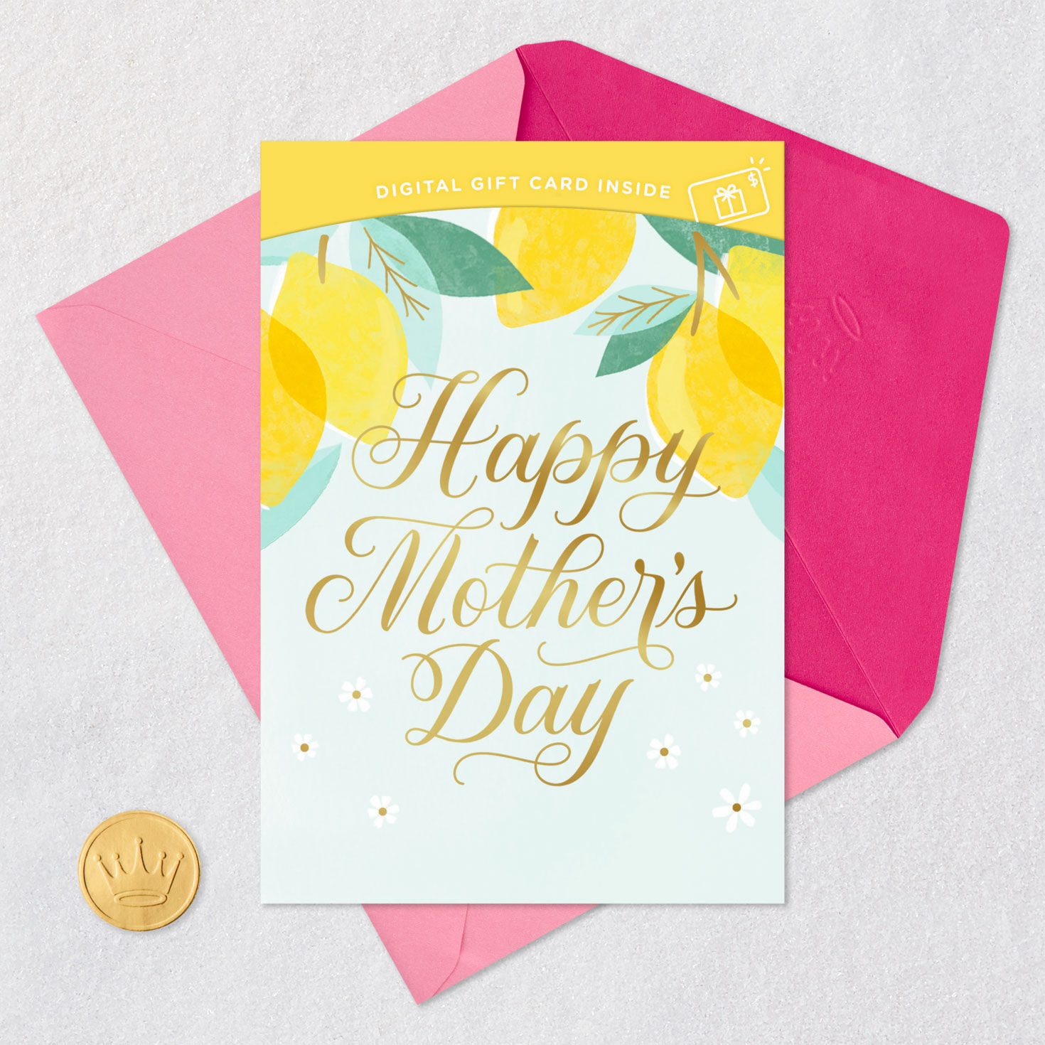 Painted Lemons on Mint Green Mother's Day Card  image number 8