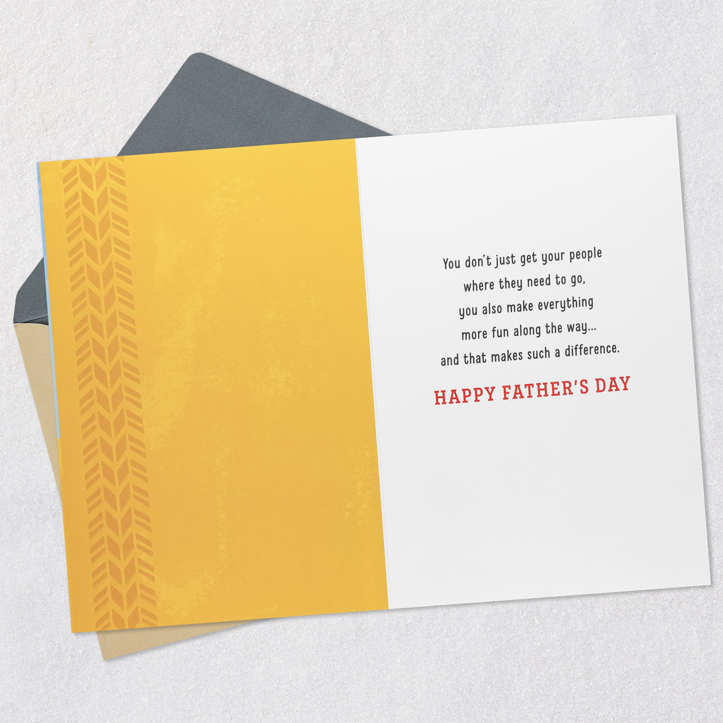 Dirty Minivan or SUV Father's Day Card Open card with envelope image number 3