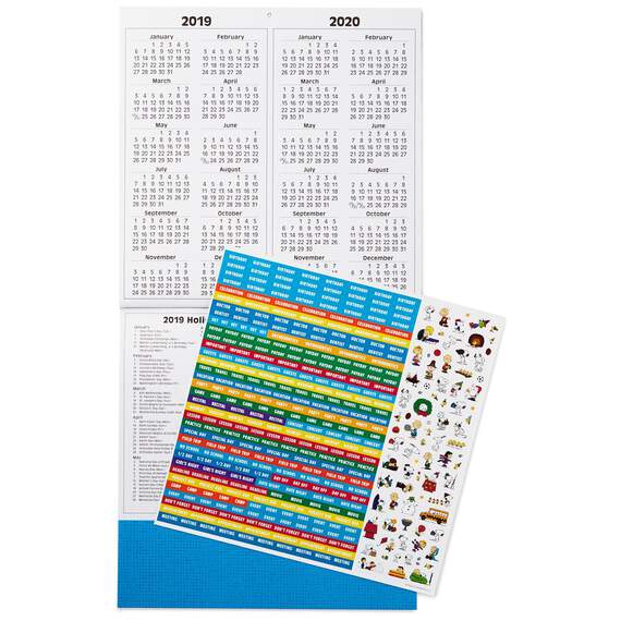 Peanuts® Large Grid 2019 Wall Calendar With Stickers, 12-Month, , large image number 3