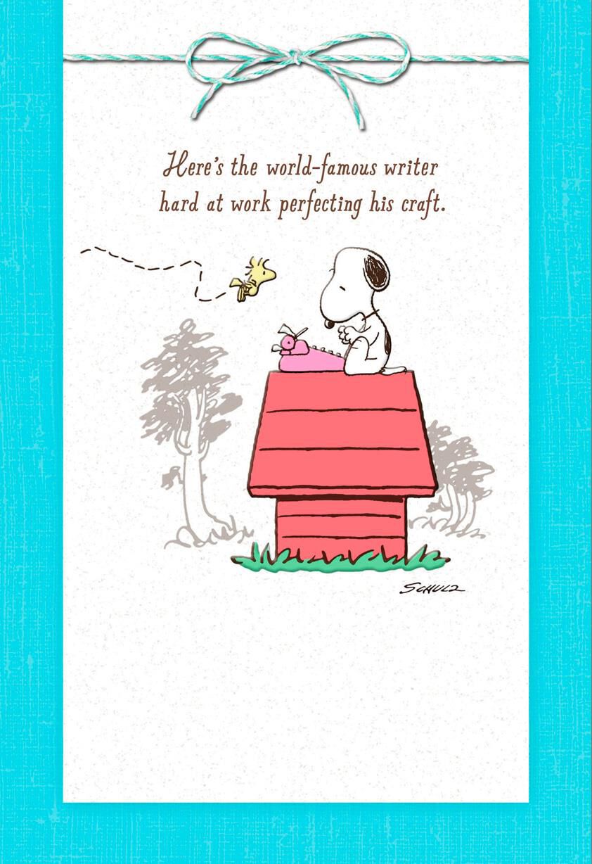 peanuts snoopy world famous writer friendship card greeting cards friendship card