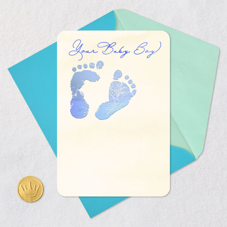 Footprints on Your Heart New Baby Boy Card, , large image number 5