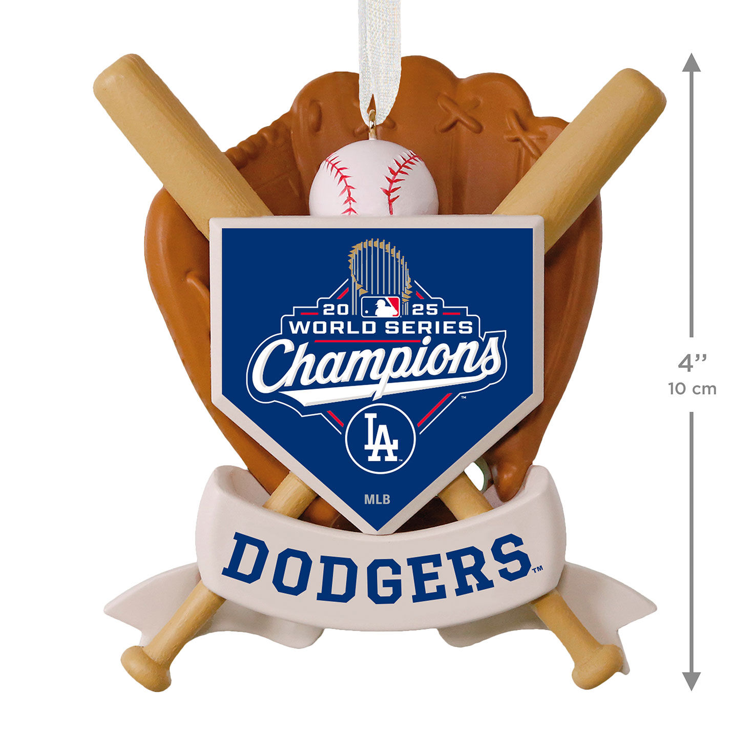 Dodgers World Series 2025 Keepsake Ornament measurement image number 3
