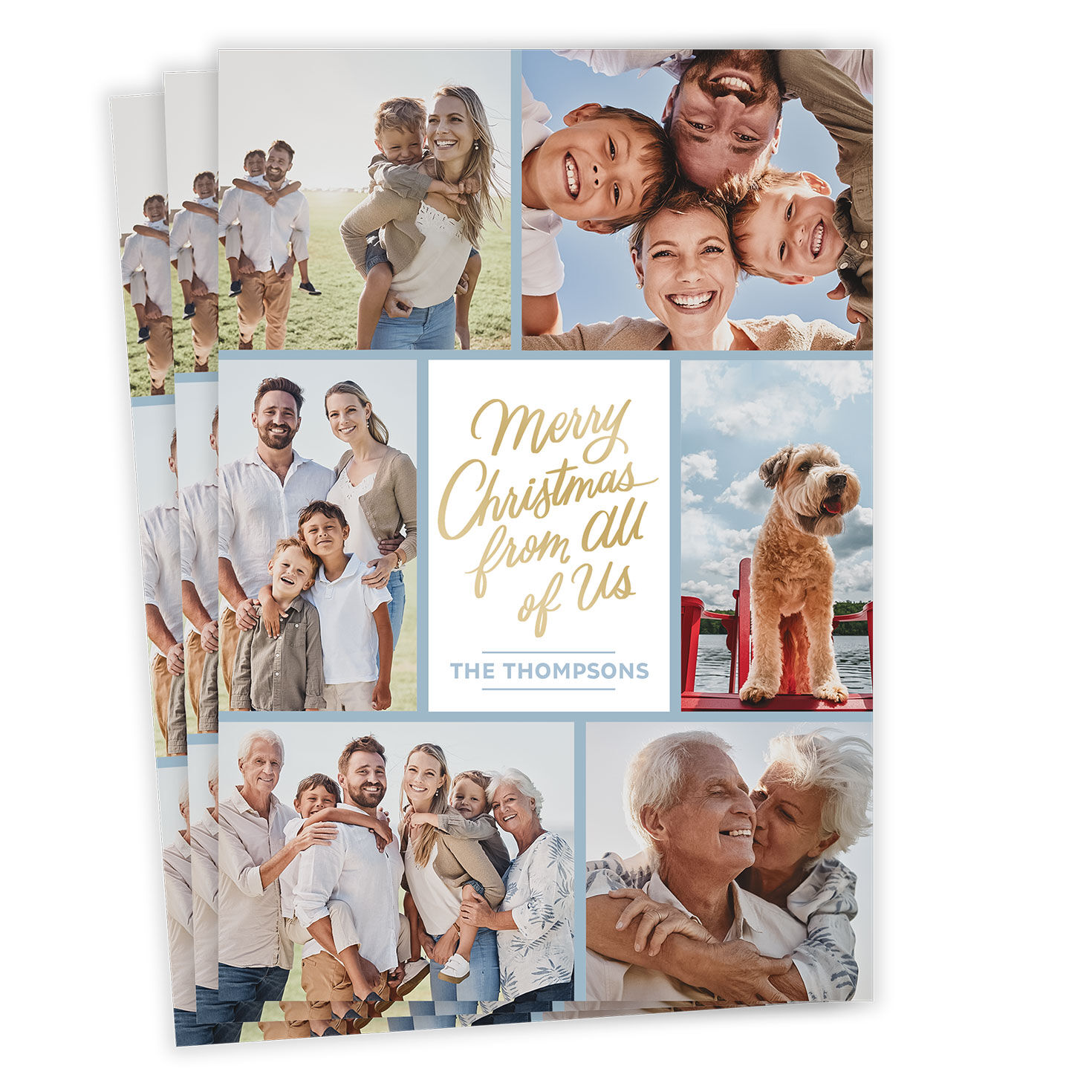 From All of Us Photo Collage Flat Christmas Photo Card