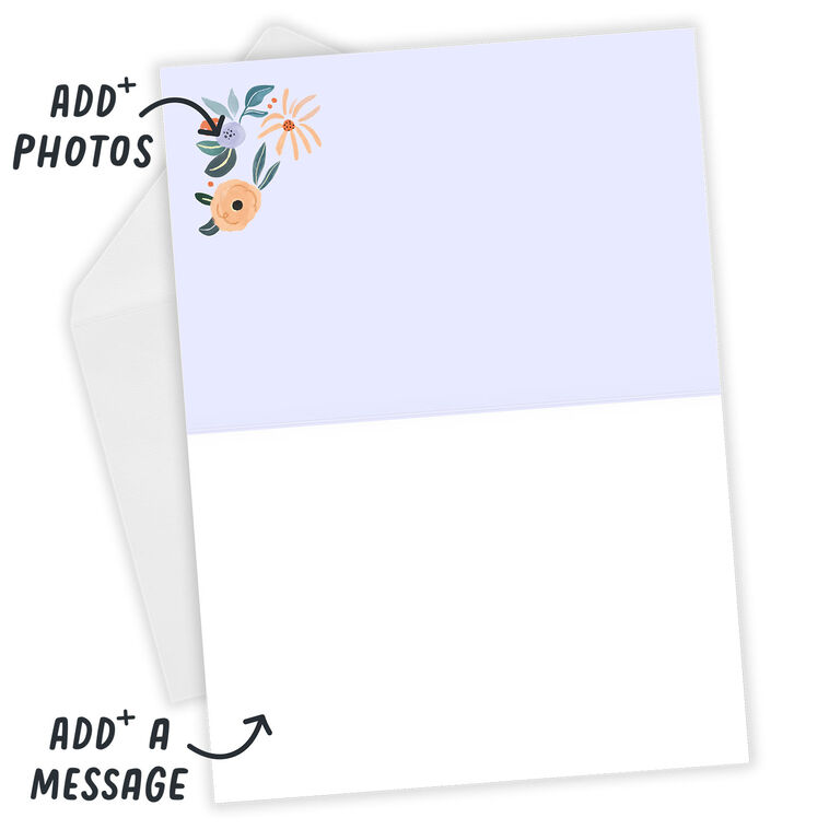 Flower Border Personalized Mother's Day Card Open Card with Envelope indicating personalization image number 4