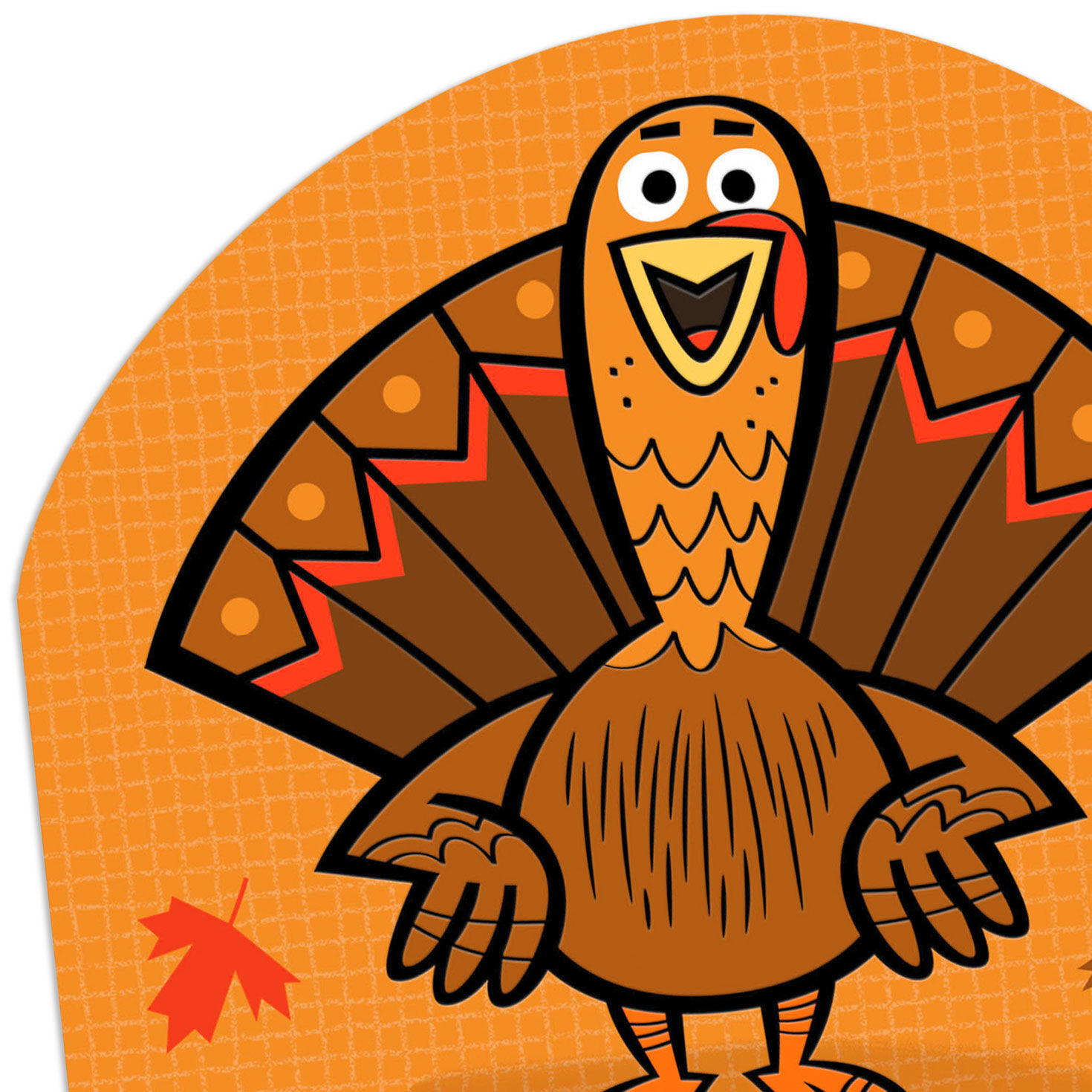 Turkey and Leaves Thanksgiving Card for Child Card Front Detail image number 4