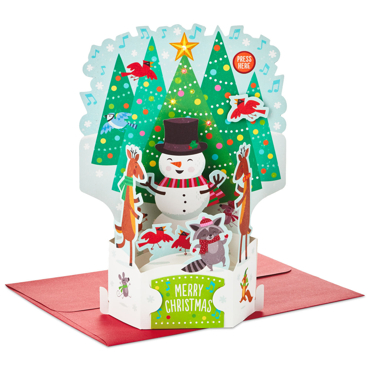 Rockin' Snowman Musical 3D Pop-Up Christmas Card With Lights