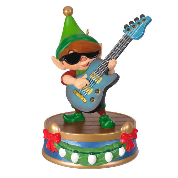 North Pole Tree Trimmers Band Collection Gil On Guitar Musical Ornament With Light, , large image number 1