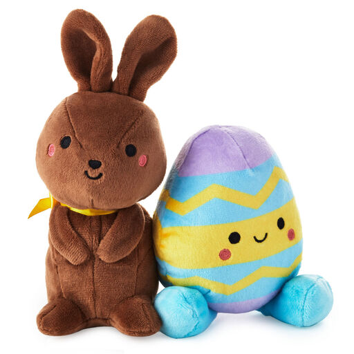 Better Together Chocolate Bunny and Easter Egg Magnetic Plush, 6", 