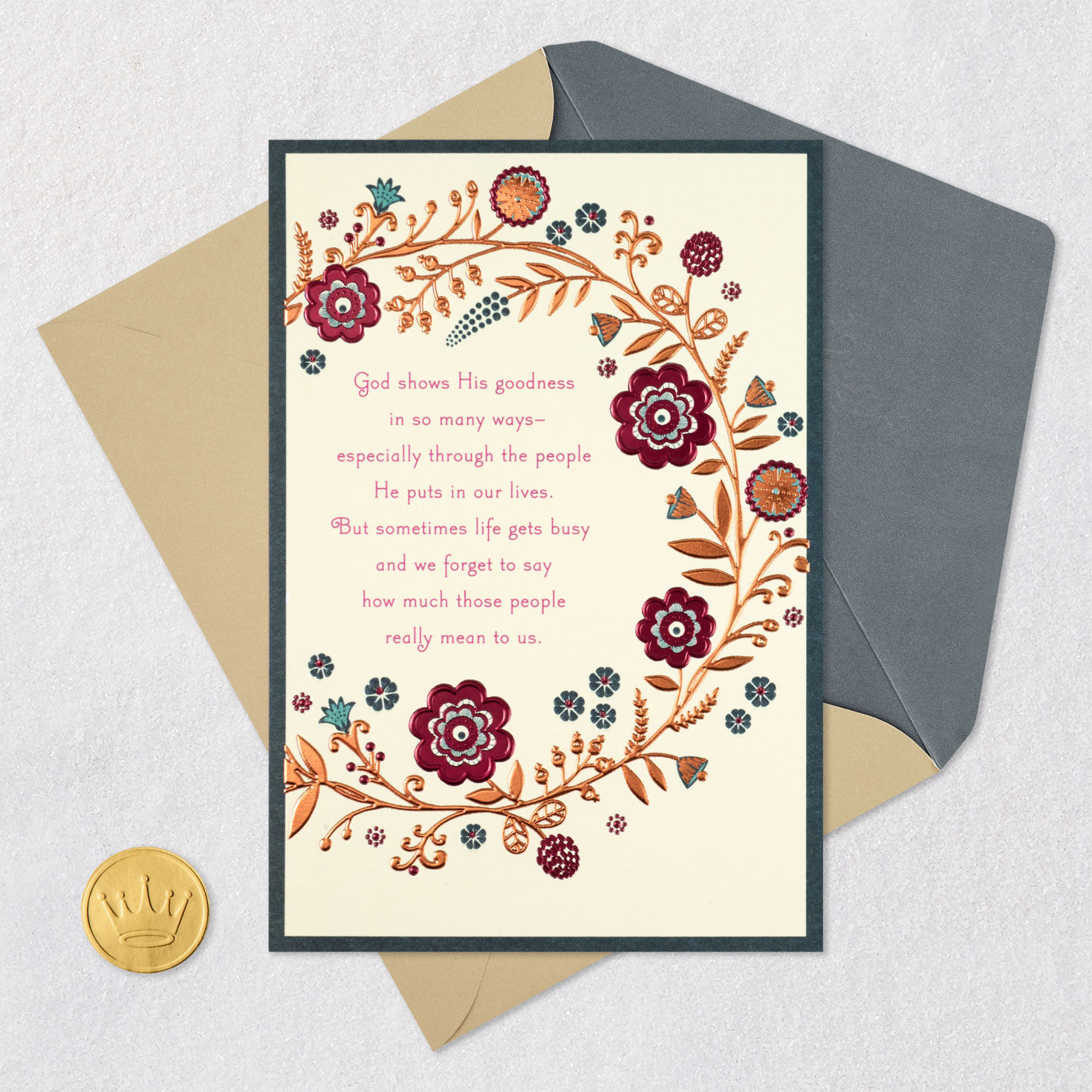 What a Blessing You Are Religious Thanksgiving Card Card Front with Envelope and Gold Seal image number 7
