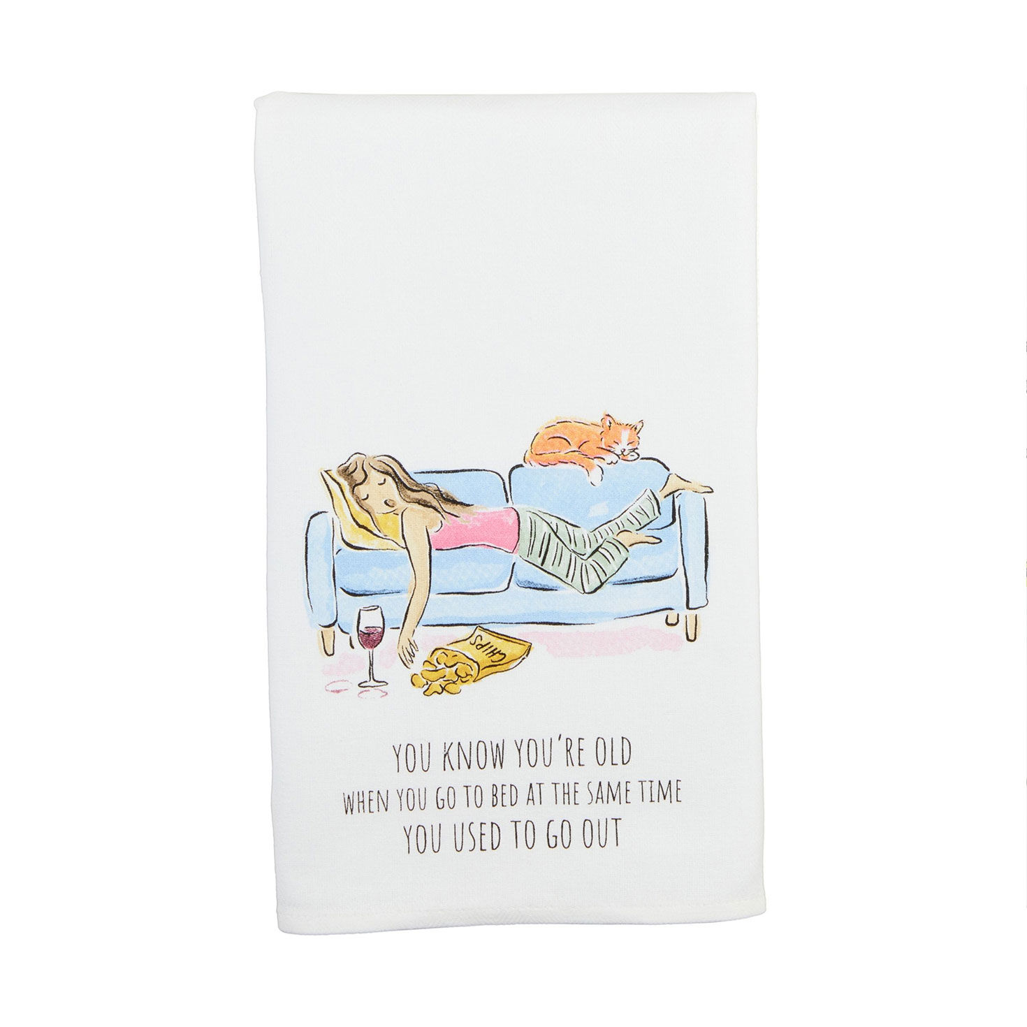 Going To Bed Not Going Out Funny Kitchen Towel  image number 1