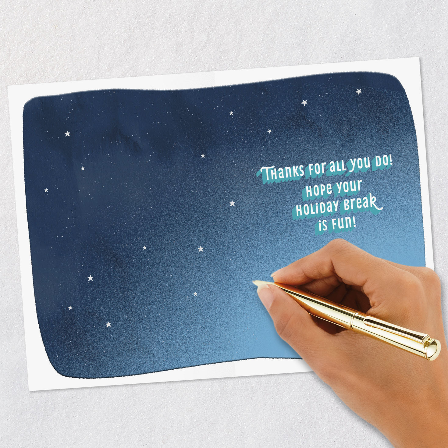 Snowy Globe Holiday Appreciation Card for Teacher signing card image number 6