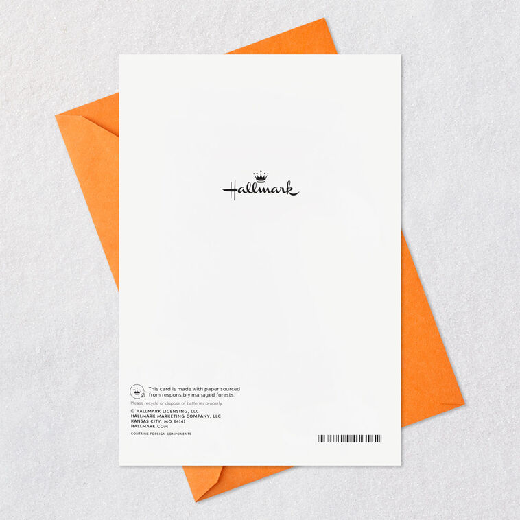 Haunted House Funny Halloween Pop-Up Card With Music Card Back with Envelope image number 9