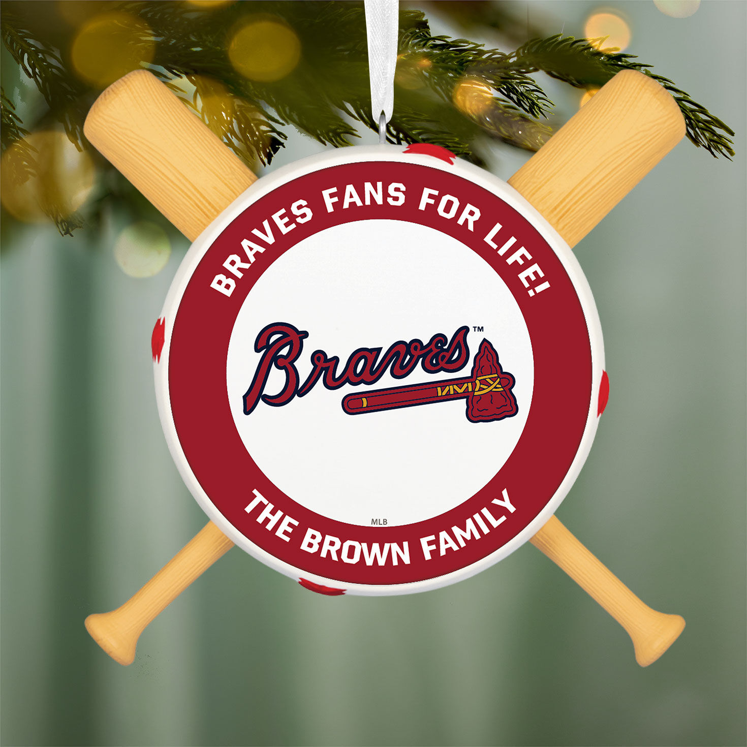 MLB Atlanta Braves™ Baseball Personalized Ornament, Custom Text for only USD 30.99 | Hallmark