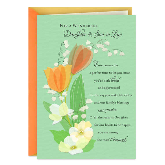 You're Loved and Appreciated Religious Easter Card for Daughter and Son-in-Law