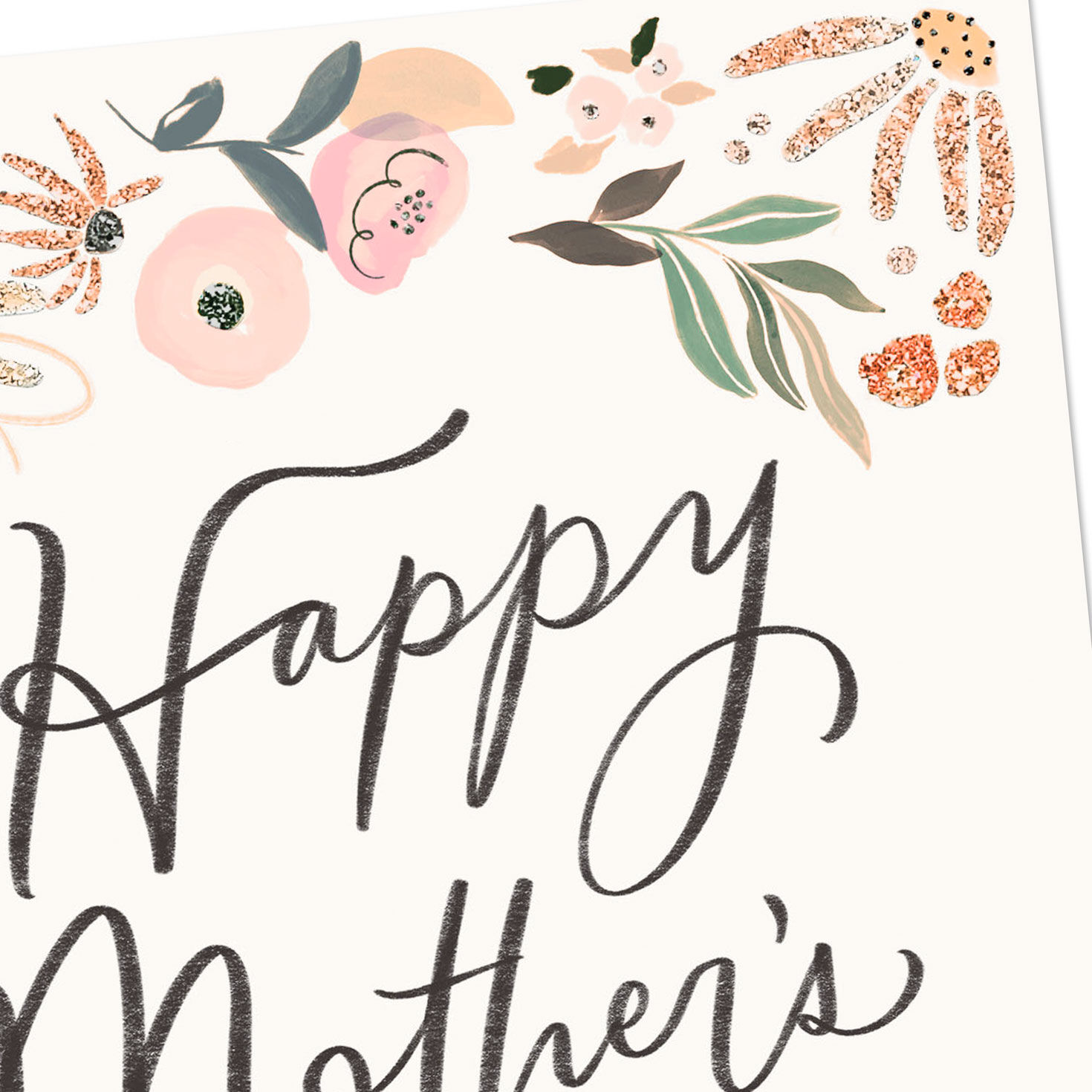 Sparkly Flowers on White Happy Mother's Day Card Card Front Detail image number 4