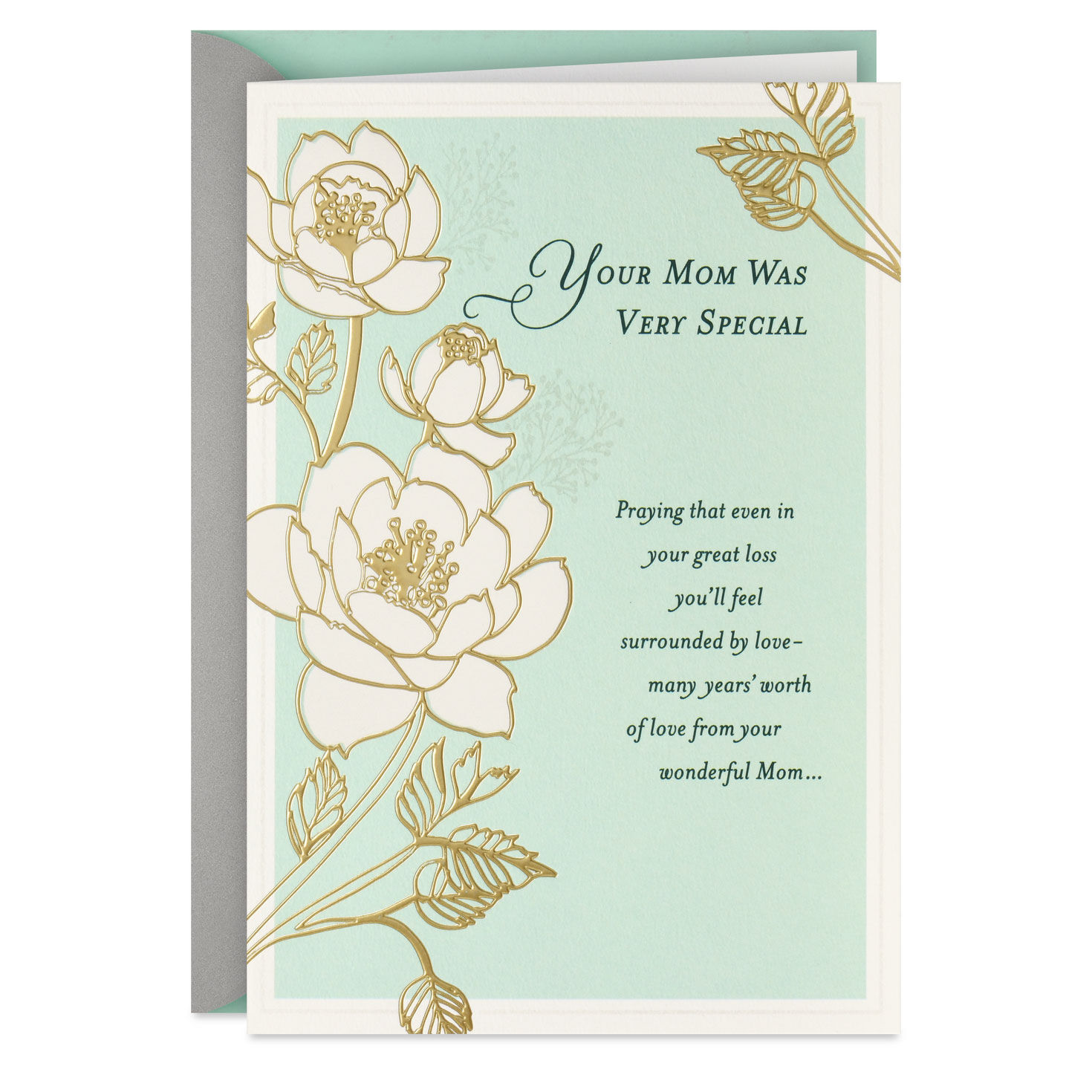 Praying You'll Feel Surrounded By Love Religious Sympathy Card for Loss of Mom