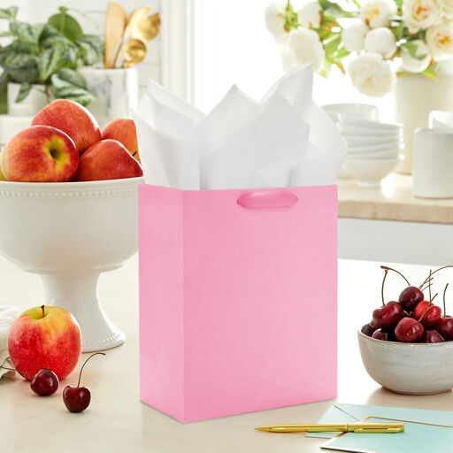 9.6" Pink Medium Gift Bag, 