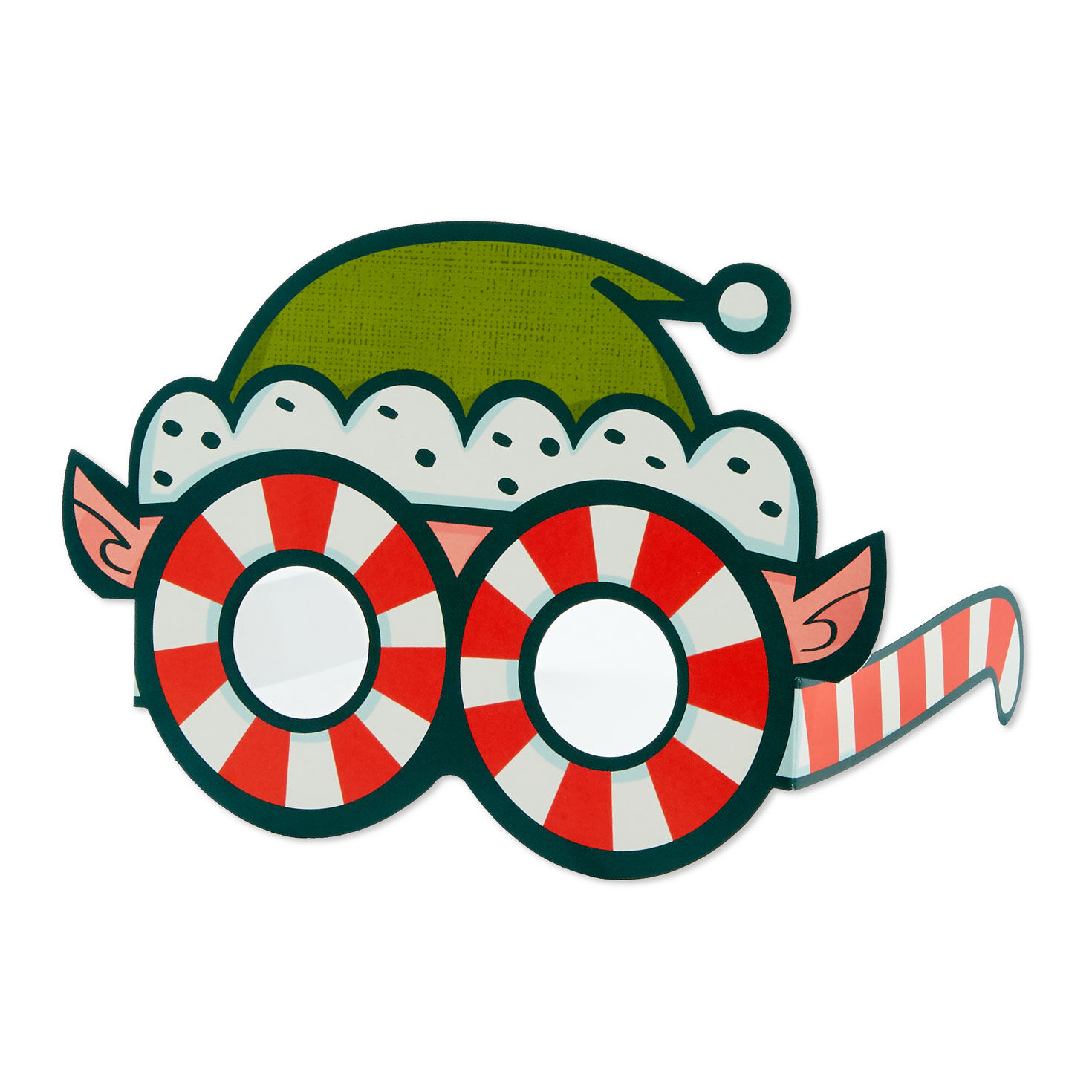 Green Elf Christmas Card for Kid with Detachable Glasses attachment image number 6