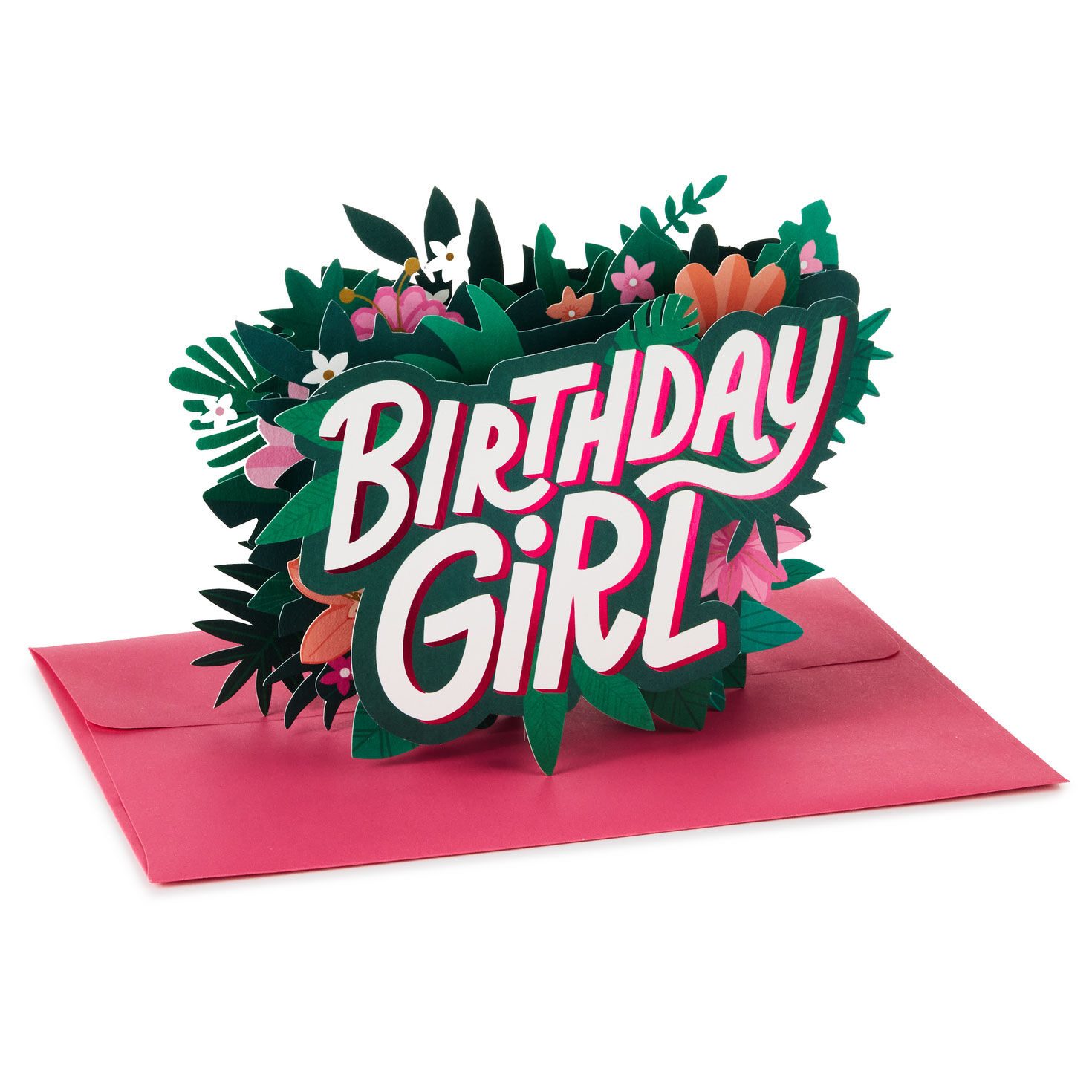 Tropical Flowers 3D Pop-Up Birthday Card for Her
