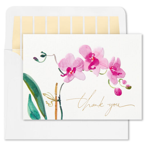 Pink Orchid Blank Thank-You Notes, Box of 10, 