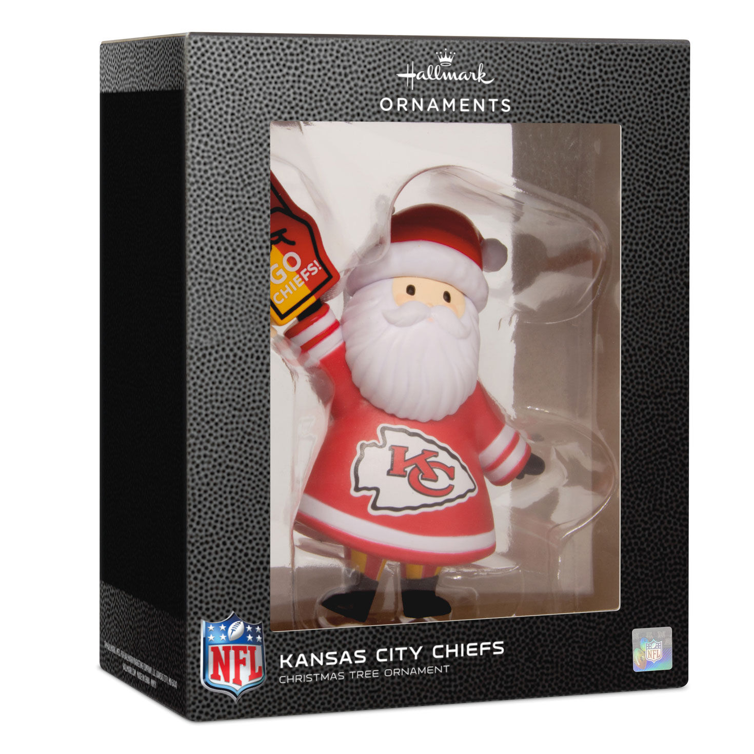 Kansas City Chiefs Santa Fan Christmas Ornament  image number 7
